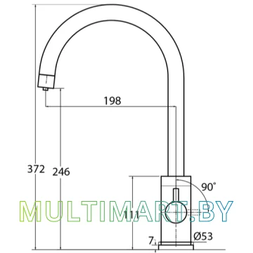Смеситель Aquasanita Sabiaduo 2963 601 BLM (черный) картинка 2